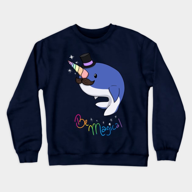 The Magical Narwhal Crewneck Sweatshirt by r0guejedi